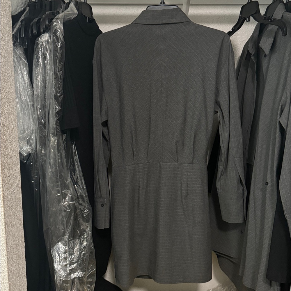 MANGO Pinstripe Wrap Shirtdress - Picture 6 of 14